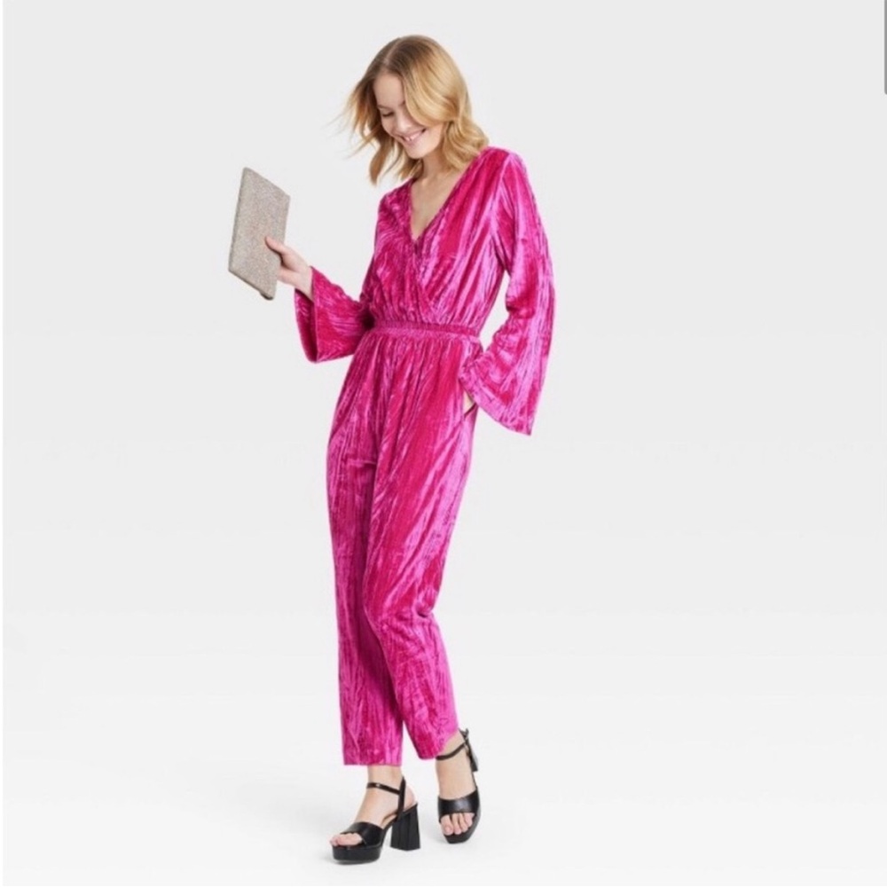 Womens Bell Long Sleeve Velour Jumpsuit